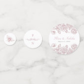 Roze Toile Trouwtafel Confetti Chinoiserie (Voorkanten)