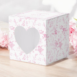 Roze Toile Vintage Bloemige Trouw Bedankdoosjes