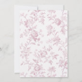 Roze Toile Vrijgezellenfeest Kaart (Achterkant)