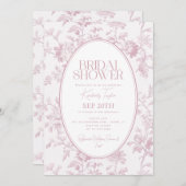 Roze Toile Vrijgezellenfeest Kaart (Voorkant / Achterkant)