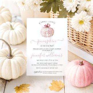 Roze Toilet Kleine Pompoen Baby Meisje Shower Kaart