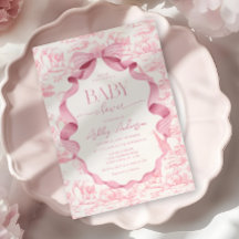 Roze Toilet Safari Baby Shower Uitnodiging
