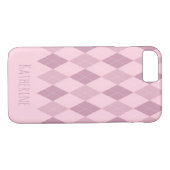Roze tonen Argyle Pattern iPhone 7/8 Hoesje (Achterkant (Horizontaal))