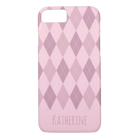 Roze tonen Argyle Pattern iPhone 7/8 Hoesje (Achterkant)
