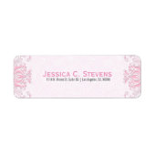 Roze Tonen  Bloemen Kant & Damasks Etiket (Voorkant)