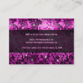 Roze Tonen Retro Disco Faux Glitter Visitekaartje (Achterkant)