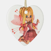 Roze Toon Valentijn Fairy - 2 Keramisch Ornament (Rechts)