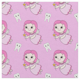 Roze tooth Fairy Pattern Stof