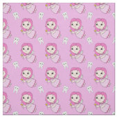 Roze tooth Fairy Pattern Stof (Swatch)