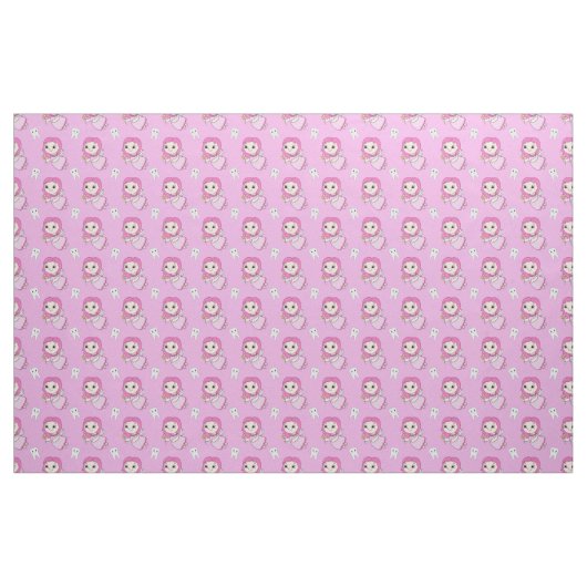 Roze tooth Fairy Pattern Stof (Fat Quarter)