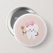 Roze Tooth Fairy Pin Button (Voorkant /achterkant)