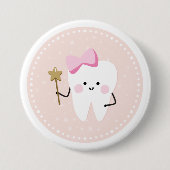 Roze Tooth Fairy Pin Button (Voorkant)