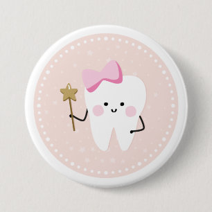 Roze Tooth Fairy Pin Button