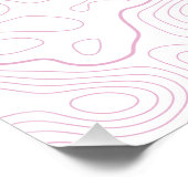 Roze Topografische Kaart Wand Poster (Hoek)
