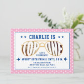 Roze TopOne gevechtspiloot met thema eerste verjaa Kaart (Staand voorkant)