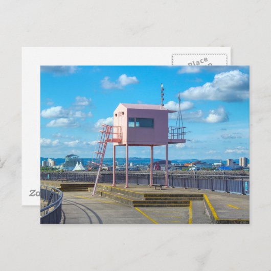 Roze toren/Hut Cardiff Bay Cardiff, Wales 2012 Briefkaart (Voorkant / Achterkant)