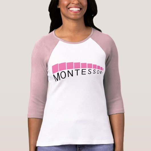 Roze toren met drie kwart Sleeve Comfy T-Shirt (Voorkant)
