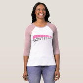 Roze toren met drie kwart Sleeve Comfy T-Shirt (Voorkant volledig)