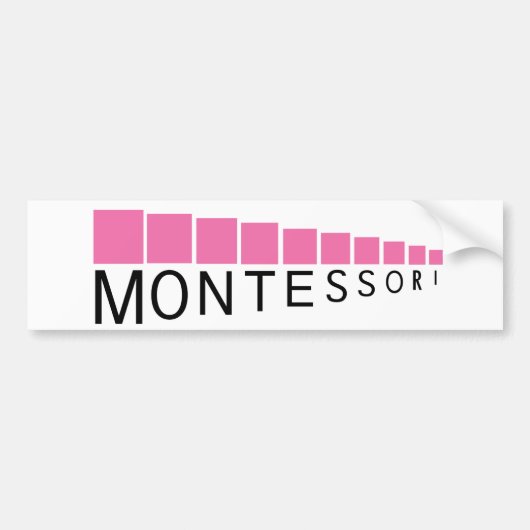 Roze toren Montessori-Bumpersticker Bumpersticker (Voorkant)
