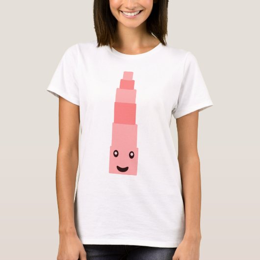 Roze toren Montessori T-shirt (Voorkant)