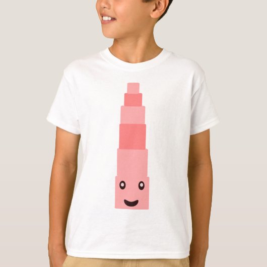 Roze toren Montessori T-shirt (Voorkant)