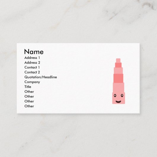 Roze toren visitekaartje (Voorkant)