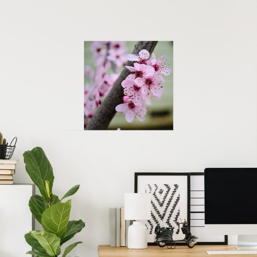  roze torenbloemen poster (Thuiskantoor)