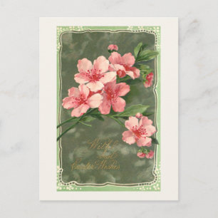  roze torenbloesems en paasgroet briefkaart