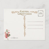  roze torenbloesems en paasgroet briefkaart (Achterkant)