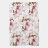 roze torenbloesems Waterverf Theedoek (Verticaal)