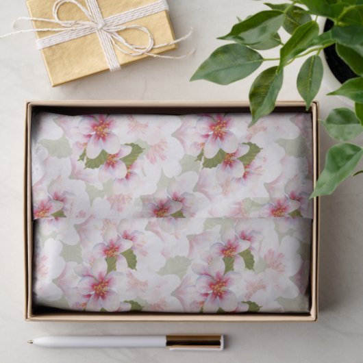 roze torenbloesems Waterverf Tissuepapier (Geschenk)