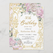  roze torenhoge thee iedere dag kaart (Voorkant / Achterkant)