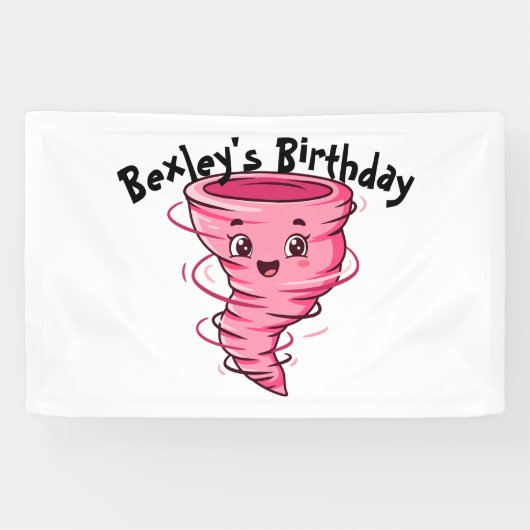 Roze Tornado Spandoek (Horizontaal)