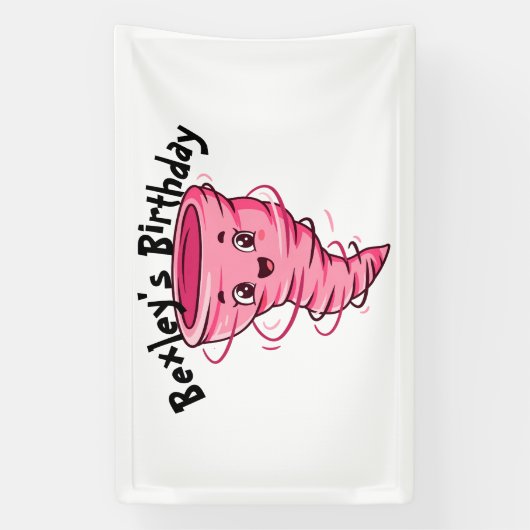 Roze Tornado Spandoek (Verticaal)