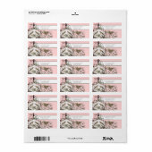 Roze Tortelduifjes adreslabel voor RSVP Etiket (Full Sheet)
