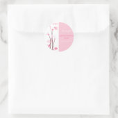 Roze Tortelduifjes Lente Bloemen Baby Aankondiging Ronde Sticker (Tas)