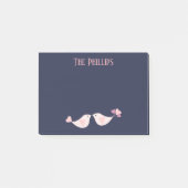 Roze Tortelduifjes op een blauwe achtergrond Post-it® Notes (Voorkant)