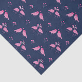 Roze Tortelduifjes Patroon Valentijnsdag Tissuepapier (Detail)