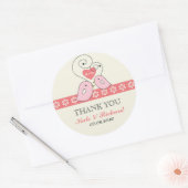 Roze Tortelduifjes Wedding voor Sticker (Envelop)