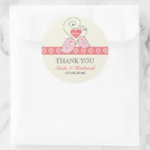 Roze Tortelduifjes Wedding voor Sticker (Tas)