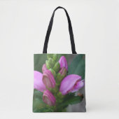 Roze tortelhoofdbloem tote bag (Voorkant)