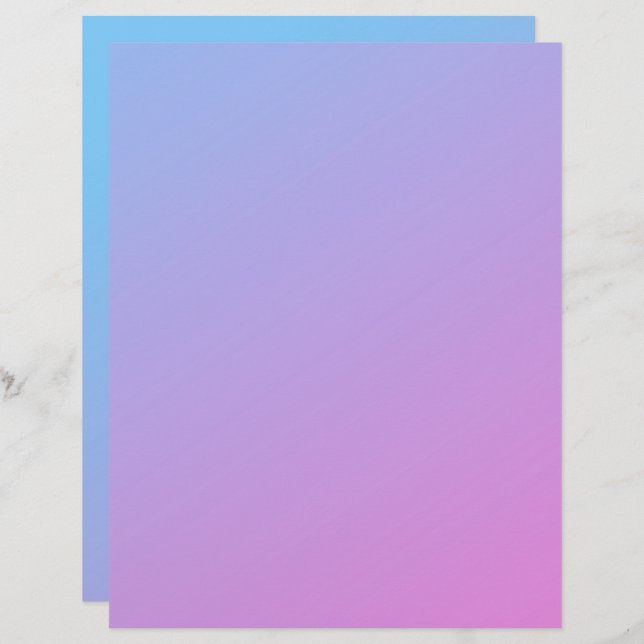 Roze tot blauwe ombre gerecycleerd papier voor kor (Voorkant / Achterkant)