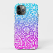 Roze tot blauwe witte paisley Case-Mate iPhone case (Achterkant)