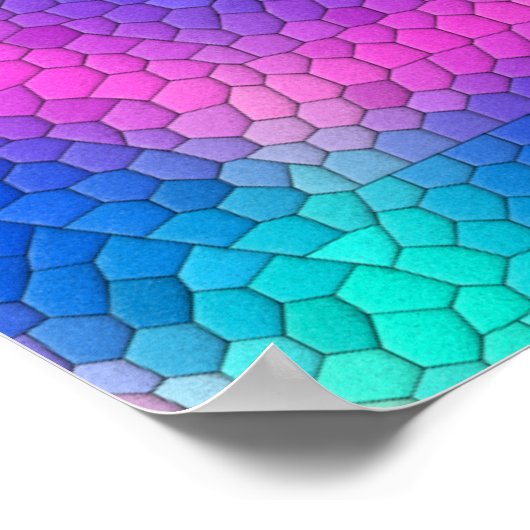 Roze tot Blauwe Zeemeermin Poster (Hoek)