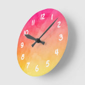 Roze tot gele Waterverf Ronde Klok (Hoek)