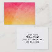 Roze tot gele Waterverf Visitekaartje (Voorkant / Achterkant)