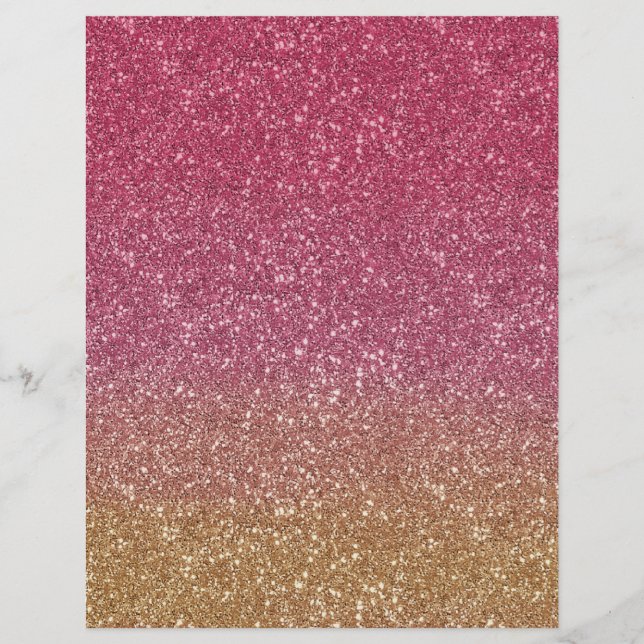 Roze tot Gold Ombre Glitter look Arts & Craft Pape (Voorkant)