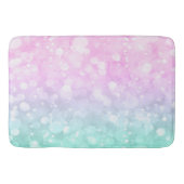 Roze tot groene bokeh glitter badmat (Voorkant)