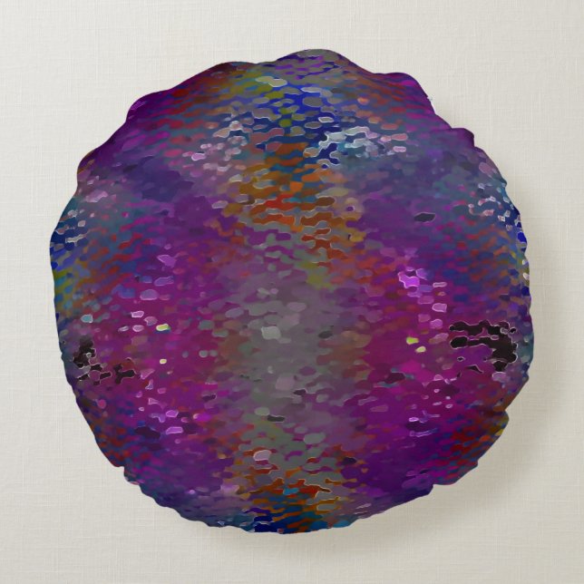 Roze tot kleurige schildpadden en motdezieke tong rond kussen (Achterkant)