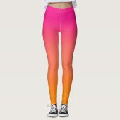 Roze tot oranje ombre leggings (Voorkant)